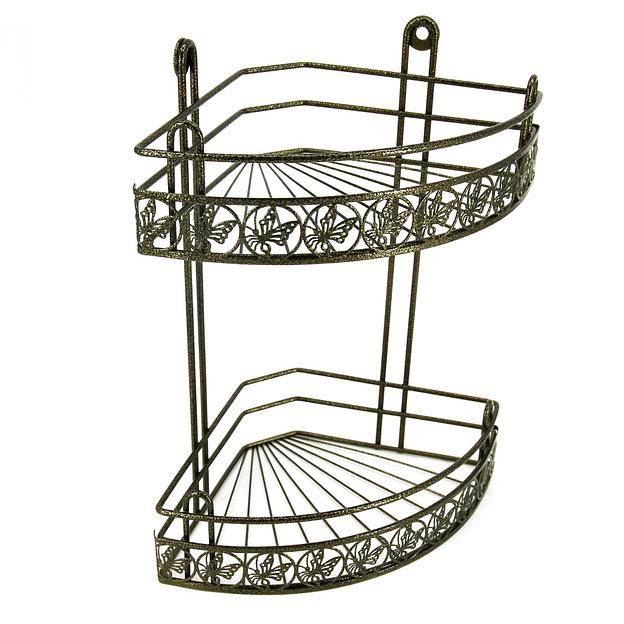 RUS-385284-2 Полка для ванной 2-ярусная угловая Premium фото 1