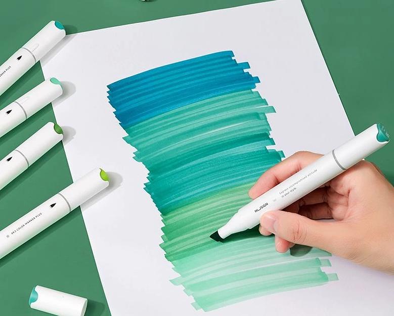 Набор маркеров для скетчинга Deli NS736-40 Nusign круг. кисть/клинов. наконечник двухсторонний 40цв. пластиковая коробка фото 3