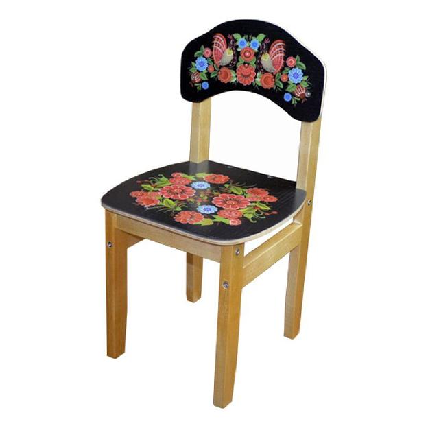 Стульчик детский "Хохлома", каркас из массива березы фото 2