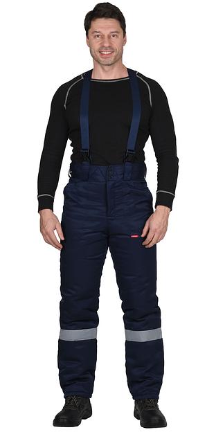 Костюм «Сириус-Рост-Норд» зимний из смесовой ткани, куртка и брюки, темно-синий с васильковым ОПТ фото 4