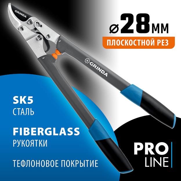 GRINDA C-520, длина 520 мм, лезвия из высокоуглеродистой стали, композитные рукоятки, плоскостной сучкорез, PROLine (424524) фото 2