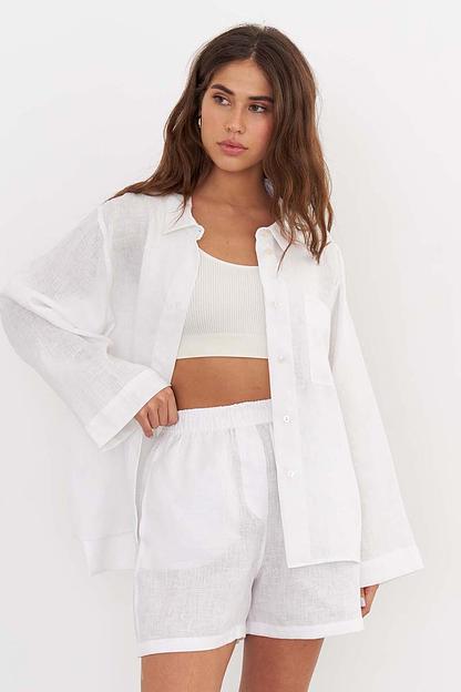 Рубашка короткая S021_W/Белый фото 3