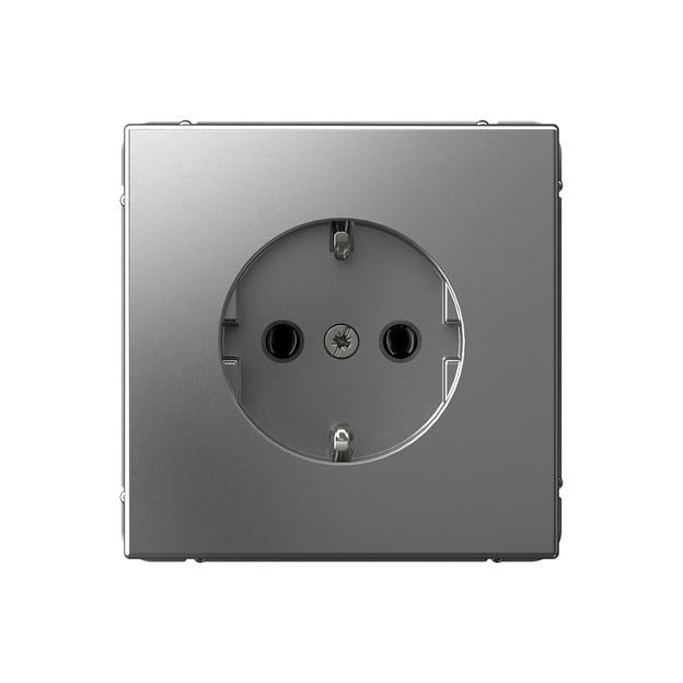 ARTGALLERY РОЗЕТКА с заземлением, 16А, механизм, быстрозажимные клеммы, сталь фото 1