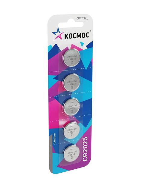 Элемент питания литиевый CR2025 5хBL (блист.5шт) КОСМОС KOC20255BL фото 1