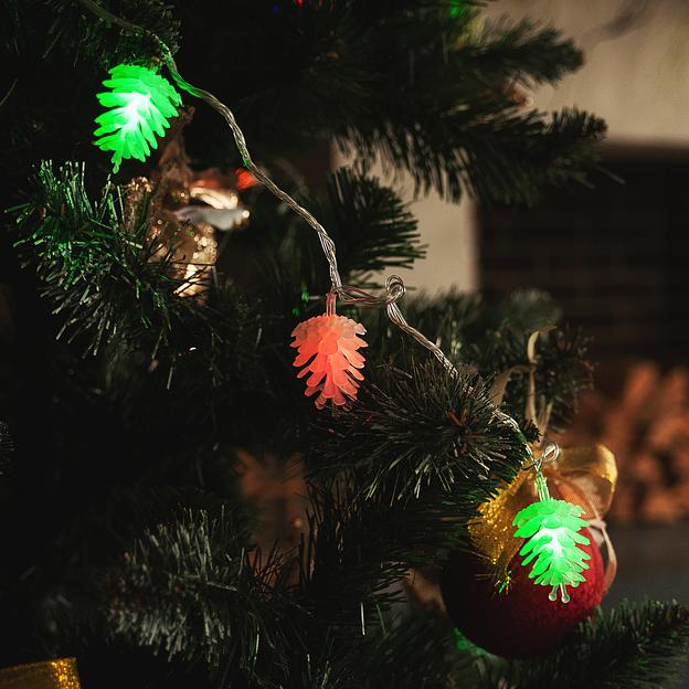 Гирлянда светодиодная Шишки 5м 50 светодиодов Разноцветный свет Провод прозрачный ULD-S0500-050/DTA MULTI IP20 PINE CONES фото 3