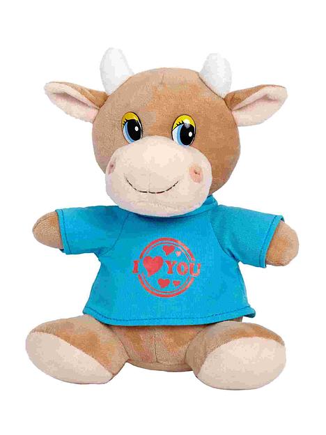 Игрушка мягконабивная «Бычок в голубой майке» 17×12×19 см, 82612, опт фото 1