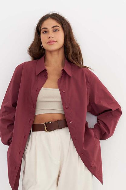 Рубашка длинная SCT_002_BGND/Бордовый фото 6