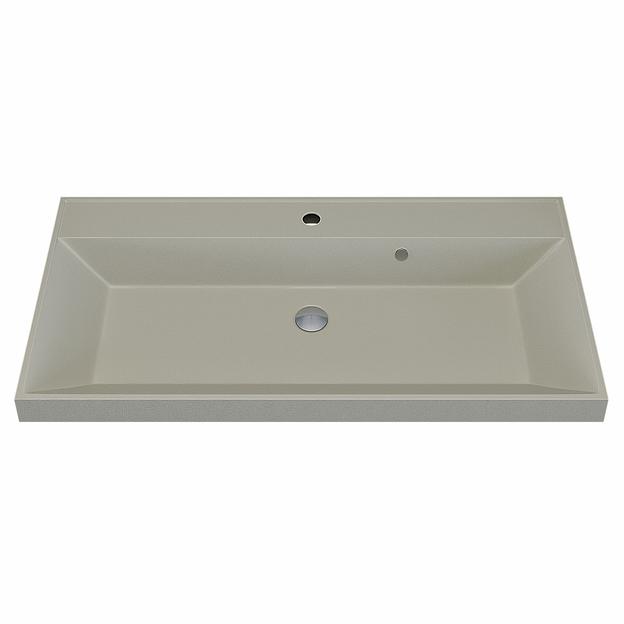 Раковина кварцевая для ванной комнаты Uperwood Classic Quartz 90 см, бежевая матовая, лён фото 5