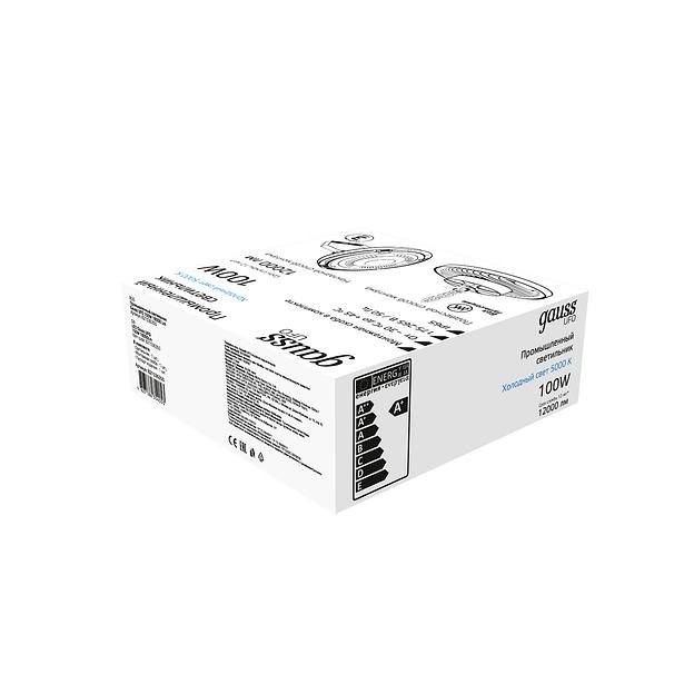 Светильник светодиодный UNIVERSAL UFO D230х88 100Вт 5000К 12000лм IP65 175-265В промышленный 1/4 Gauss 821536300 фото 7