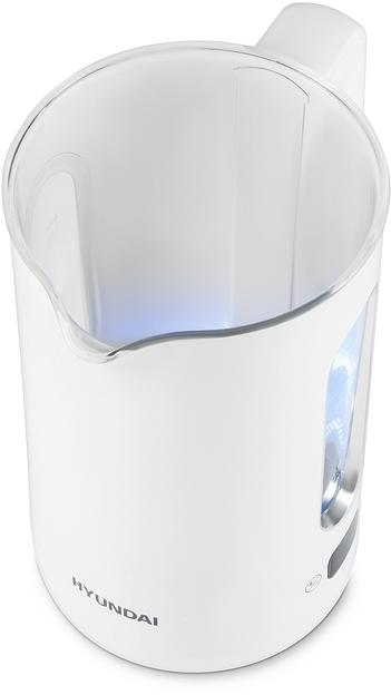 Чайник электрический Hyundai HYK-G5510 1.5л. 2200Вт белый/прозрачный корпус: стекло фото 7