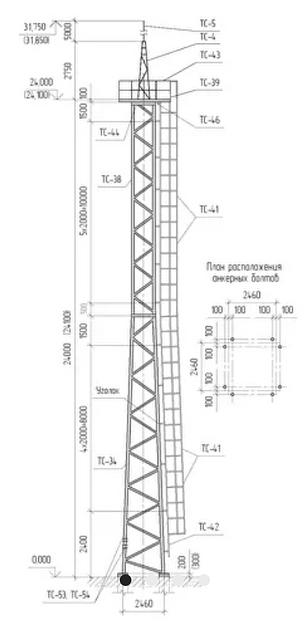 Прожекторная мачта ПМС-24,0 фото 1