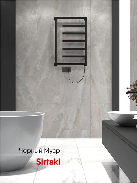 Электрический полотенцесушитель «Sirtaki» 800х500 мм (таймер, скрытый монтаж, универсальное подключение) ОПТ  фото 3