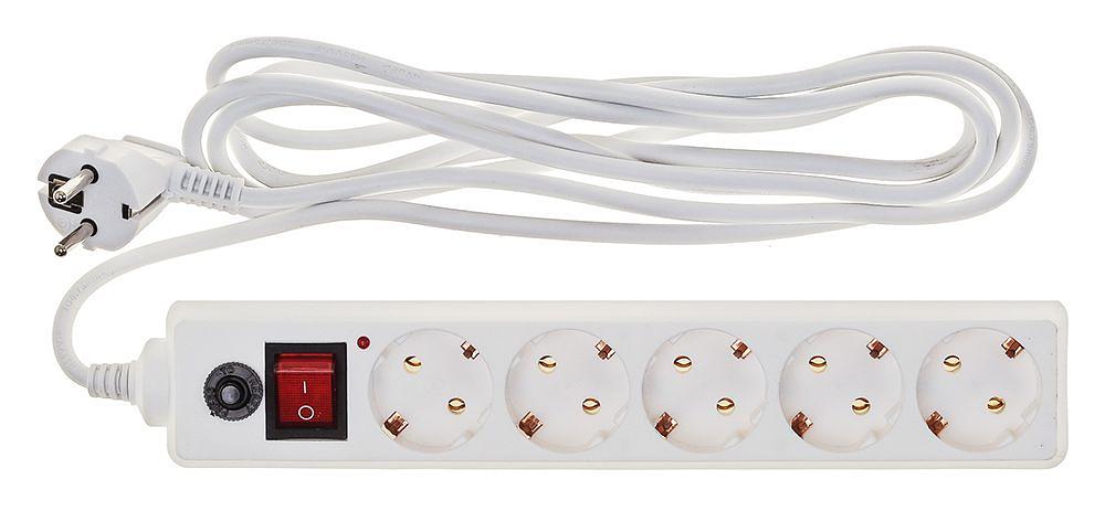 Сетевой фильтр Buro 500SH-3-W 3м (5 розеток) белый (коробка) фото 2