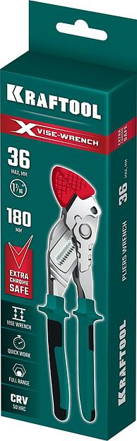 Клещи KRAFTOOL VISE-WRENCH X, 180 мм, клещи переставные-гаечный ключ (22066) фото 3