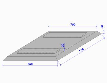 Крышка междупутных железобетонных лотков типа II фото 1