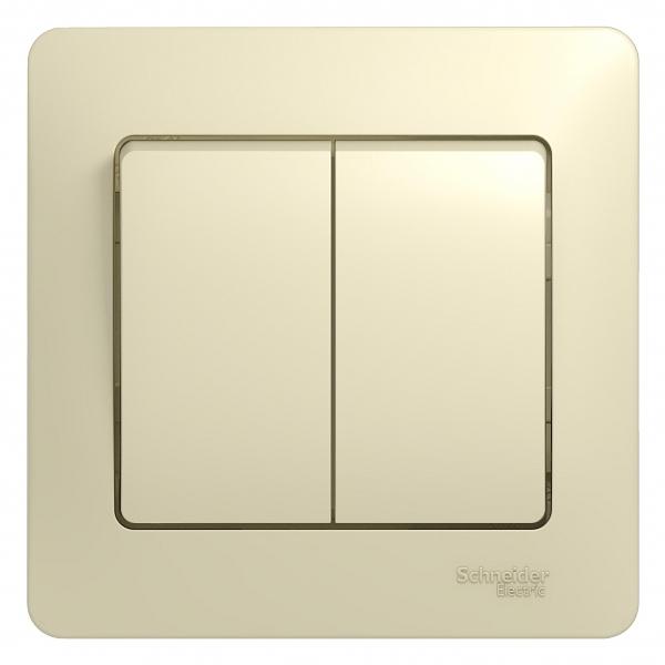 Systeme electric GSL000252 GLOSSA 2-клавишный ВЫКЛЮЧАТЕЛЬ, сх.5, 10АХ, в сборе, БЕЖЕВЫЙ фото 2
