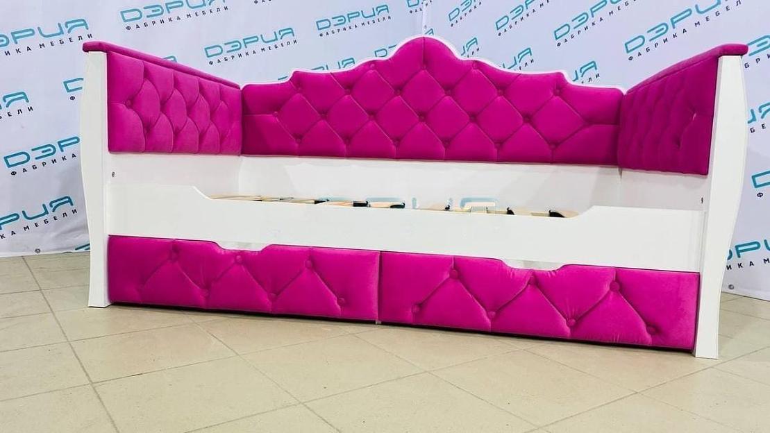 Кровать Аврора розовая фото 2