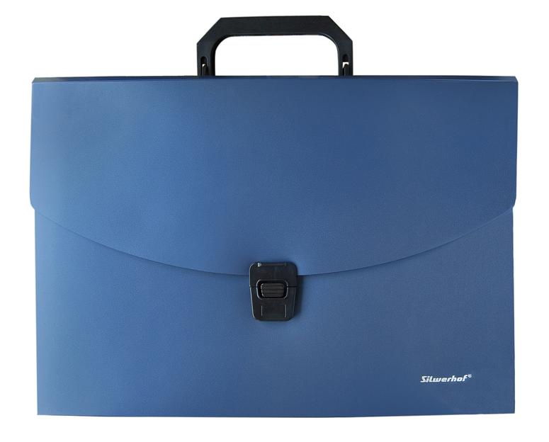 Портфель Silwerhof Perlen 322716-02 6 отдел. A4 пластик синий металлик фото 1