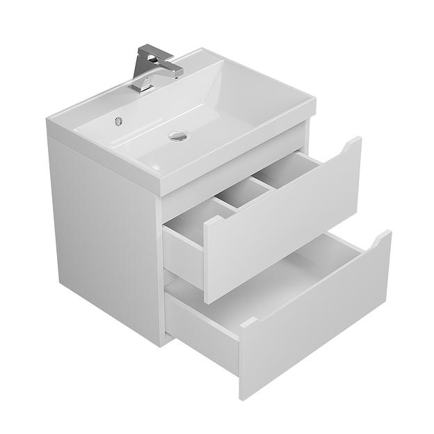 Тумба под раковину для ванной Uperwood Tanos 60 см, подвесная, белая матовая фото 2