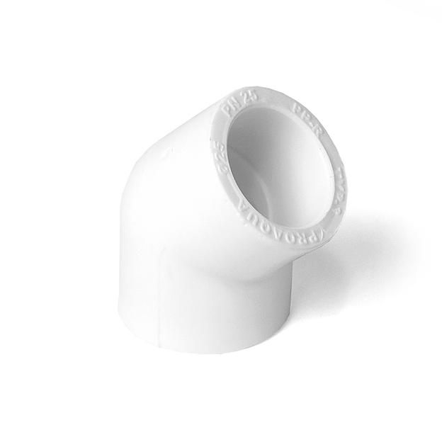 Угольник 63 45 град., полипропиленовый, белый фото 2