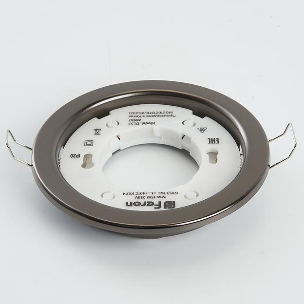 Светильник ДВО-15w GX53 без лампы черный хром фото 3