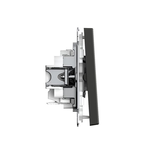 ARTGALLERY 2-клавишный ВЫКЛЮЧАТЕЛЬ, 10АХ, механизм, быстрозажимные клеммы, БАЗАЛЬТ фото 3