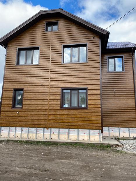 Металлический сайдинг «Евробрус с тиснением» цвет Printech CEDAR 3D фото 3