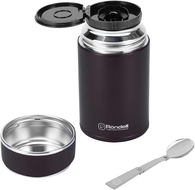 Термос для еды Rondell Tierno RDS-1661 0.7л. бордовый с чехлом картонная коробка фото 3