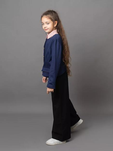 Брюки палаццо школьные на девочку KristiKlo «Бостон» чёрный ОПТ фото 7