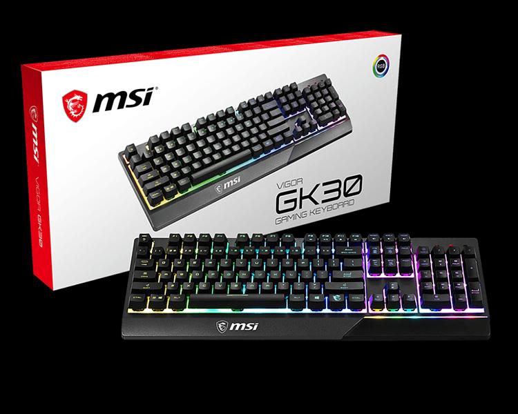 Клавиатра проводная Gaming Keyboard MSI VIGOR GK30, Wired, Mechanical-like plunger switches. 6 zones RGB lighting with several lighting effects. Anti-ghosting Capability. Water Resistant (spill-proof), Black (S11-04RU236-CLA) фото 5