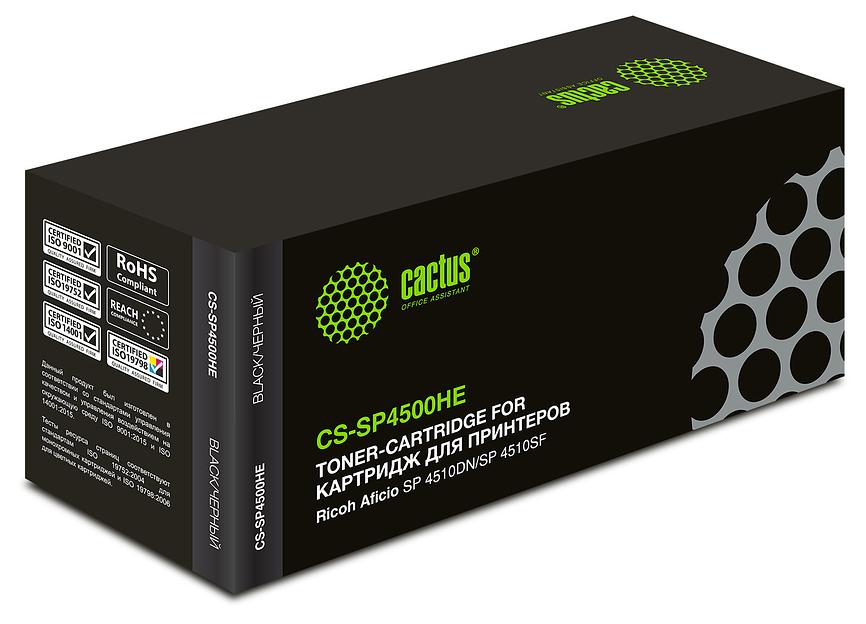 Картридж лазерный Cactus CS-SP4500HE 407318 черный (12000стр.) для Ricoh Aficio SP 4510DN/SP 4510SF фото 1