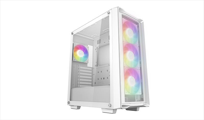 Корпус Deepcool CC560 MESH V2 WH без БП, боковое окно (закаленное стекло), 3x120мм ARGB LED вентилятор спереди и 1x120мм ARGB LED вентилятор сзади, белый, ATX фото 1