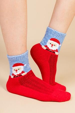 Носки шерстяные TOD Оймс с рисунком Дед Мороз фото 2