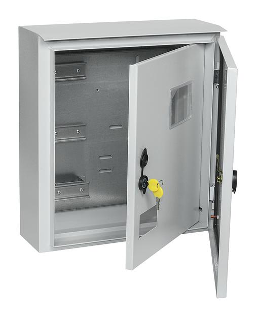 Щит распределительный IEK MKM51-N-09-54 ЩУ 3/1-1 У1 IP66 навесной 400мм 150мм 445мм 12мод. металл IP66 серый с возможностью установки счетчика (упак.:1шт) фото 1