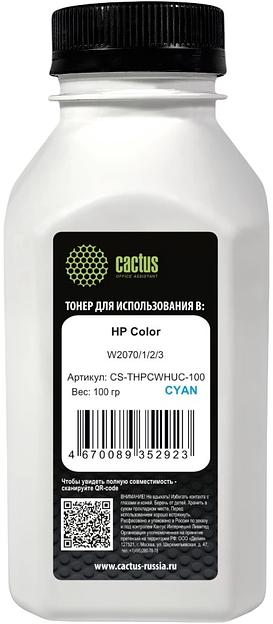 Тонер Cactus CS-THPCWHUC-100 голубой флакон 100гр. для принтера HP Color W2070/1/2/3 фото 1