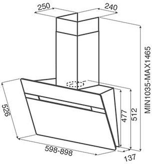 Вытяжка каминная Jet Air Viki WH/90/A белый управление: сенсорное (1 мотор) фото 2