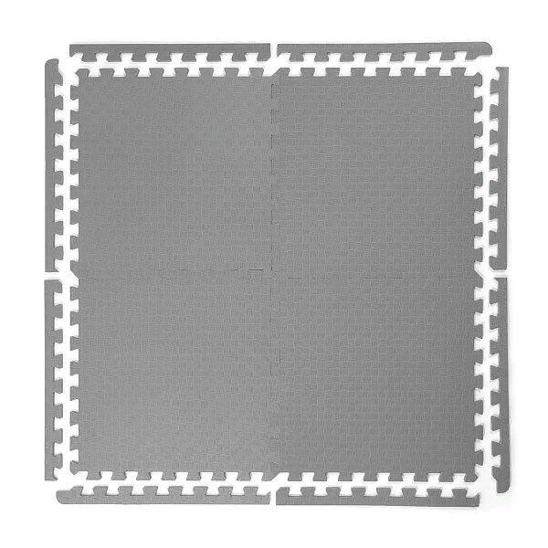 Мягкий пол "Спорт" Универсальный 50x50 см, толщина 1,4 см, тиснение плетенка, Цвет Серый, Толщина модуля 14 мм фото 1