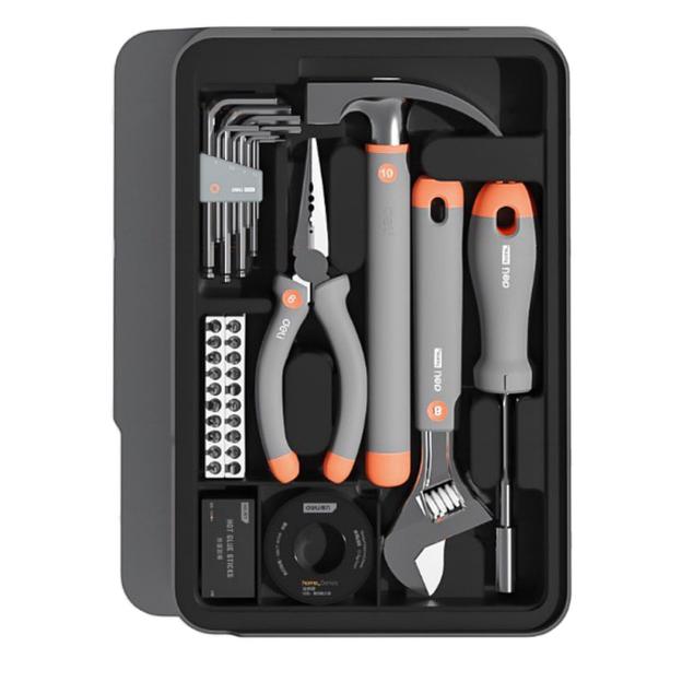 Набор ручного инструмента "Home Series Gray" Deli H1001-ADE 15 предметов фото 2