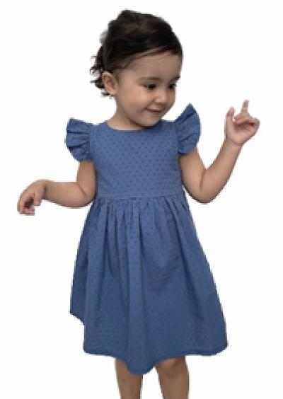 Платье для девочки с бантом цвет синий ОПТ фото 1