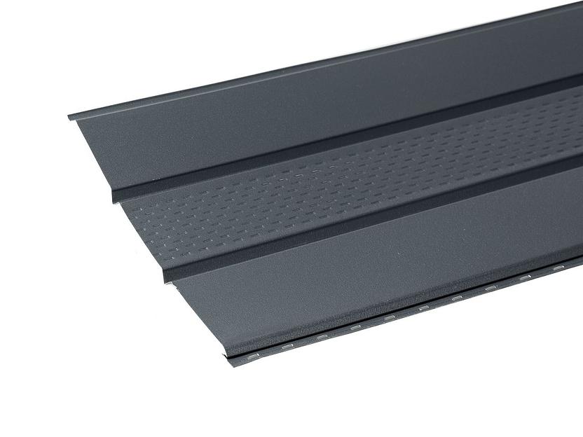 Металлический сайдинг «Гладкий тройной софит с центральной перфорацией» цвет RAL 7024 Матовый «PREMIUM» фото 1