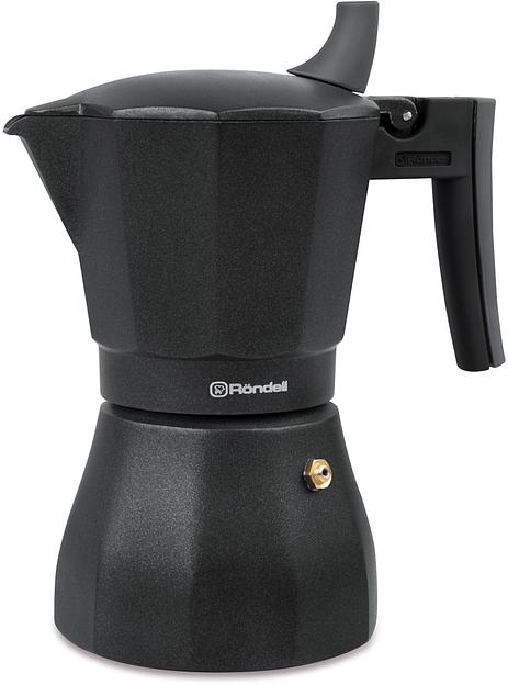 Кофеварка гейзерная Rondell Kafferro RDA-994, 0.45л, алюминий, черный фото 3