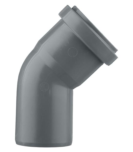 Отвод канализационный 50х45 град. фото 2