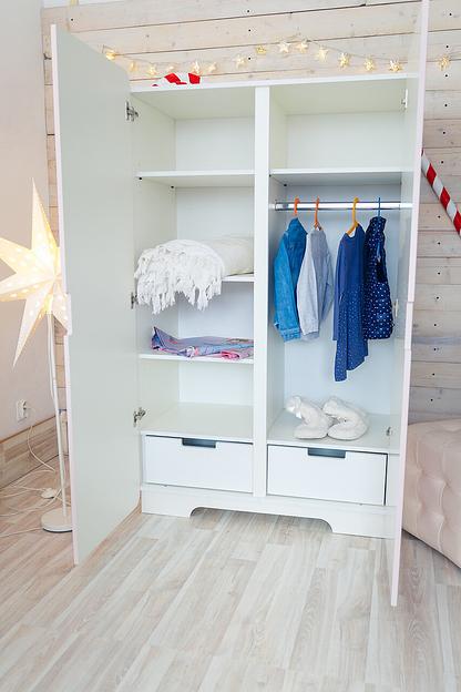 Шкаф 2-х дверный детский «Облако» голубой 1000 мм фото 4