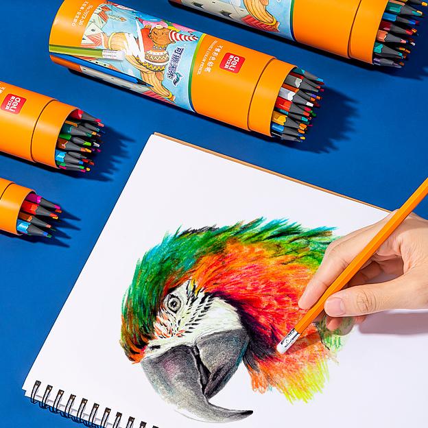 Карандаши цв. Deli 7073-12 пластик 12цв. туба пл. ластик фото 2