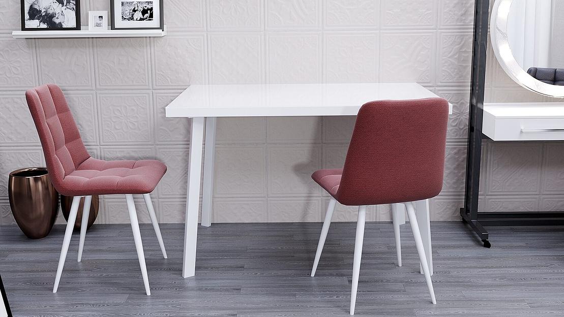 Стол Hagen 120(+40)×80 см белый металл, стекло экстрабелое фото 1