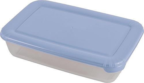 Контейнер для продуктов прямоуг.  1,9 л. 25,8*16,8*6 см. п/п с голубой крышкой  /1/12/ фото 1