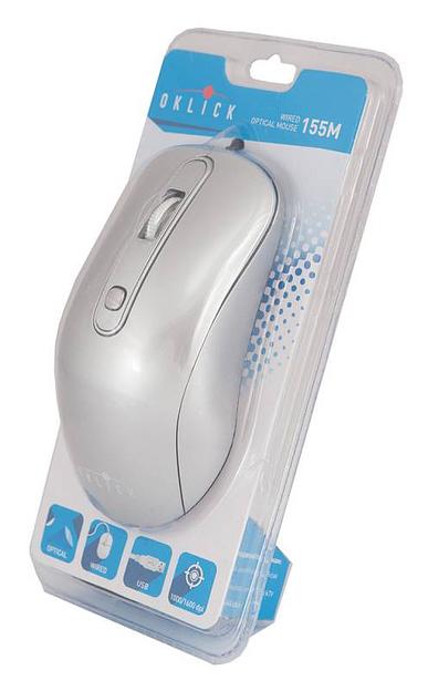 Мышь Оклик 155M серебристый оптическая (1600dpi) USB (3but) фото 5