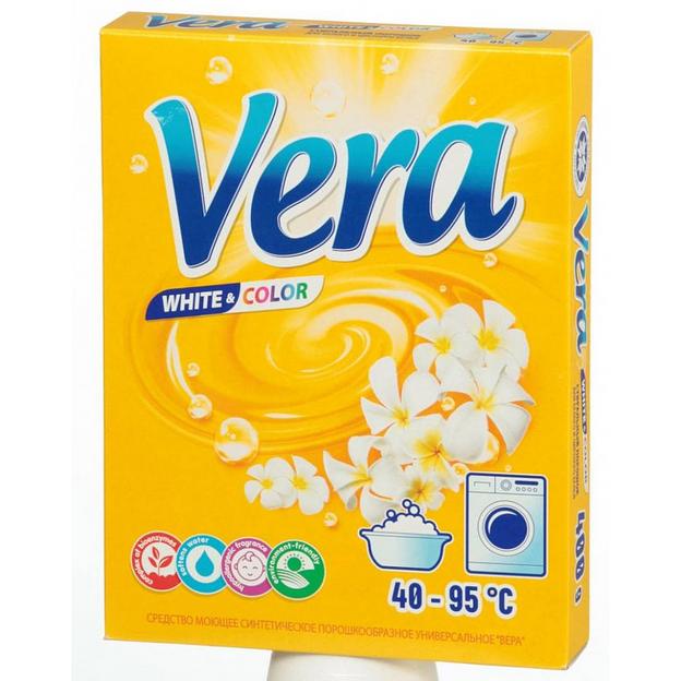 Стиральный порошок АКВАСАН «Vera» универсал автомат, пачка 400 г (жёлтый) ОПТ фото 1