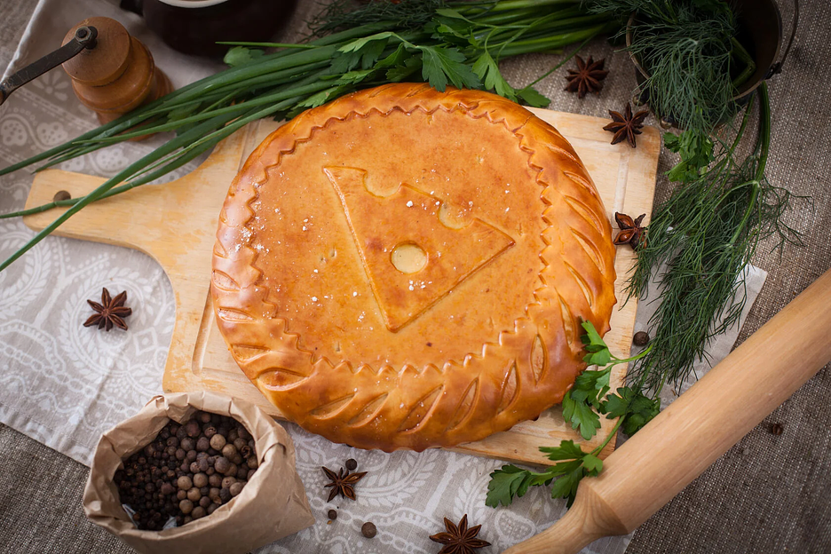 Пирог «С ветчиной и сыром» 500 г, опт фото 1