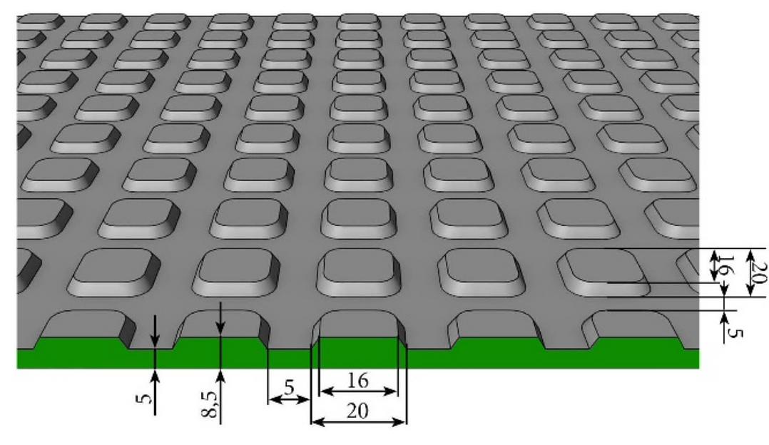 Напольное покрытие Sunstep «Квадратное пятачковое» резиновое рифленое черное 1,5 м фото 4